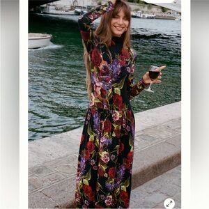 NWT Avec Les Filles Long-Sleeve Mock -Neck Anthropologie Portofino Rose Dress 14